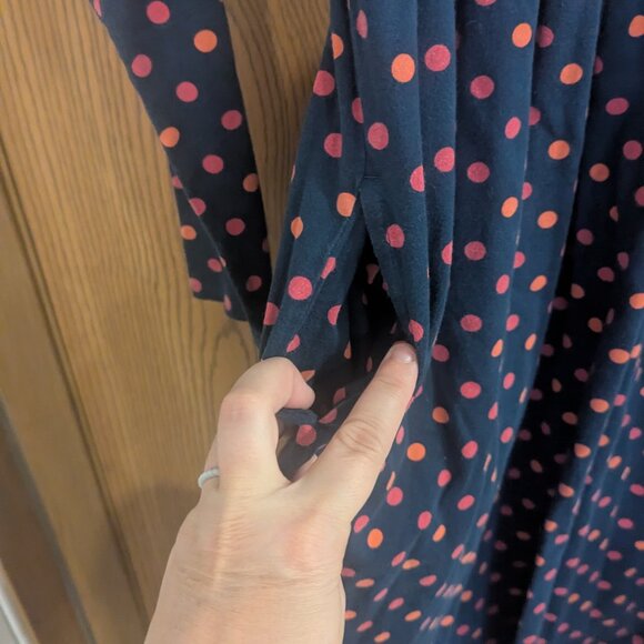 Lands' End Polka Dot Long Sleeve Dress with Pockets-Girls M (10-12) - Picture 3 of 4